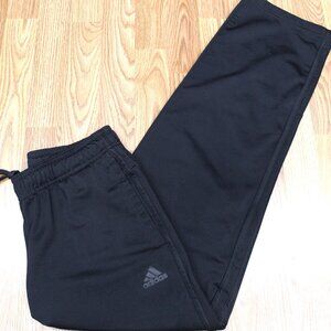 ADIDAS Mens POLYESTER ATHLETIC PANTS BLACK Sz MEDIUM, M